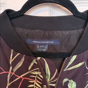 French Connection Botanical Print Bomber Jacket
